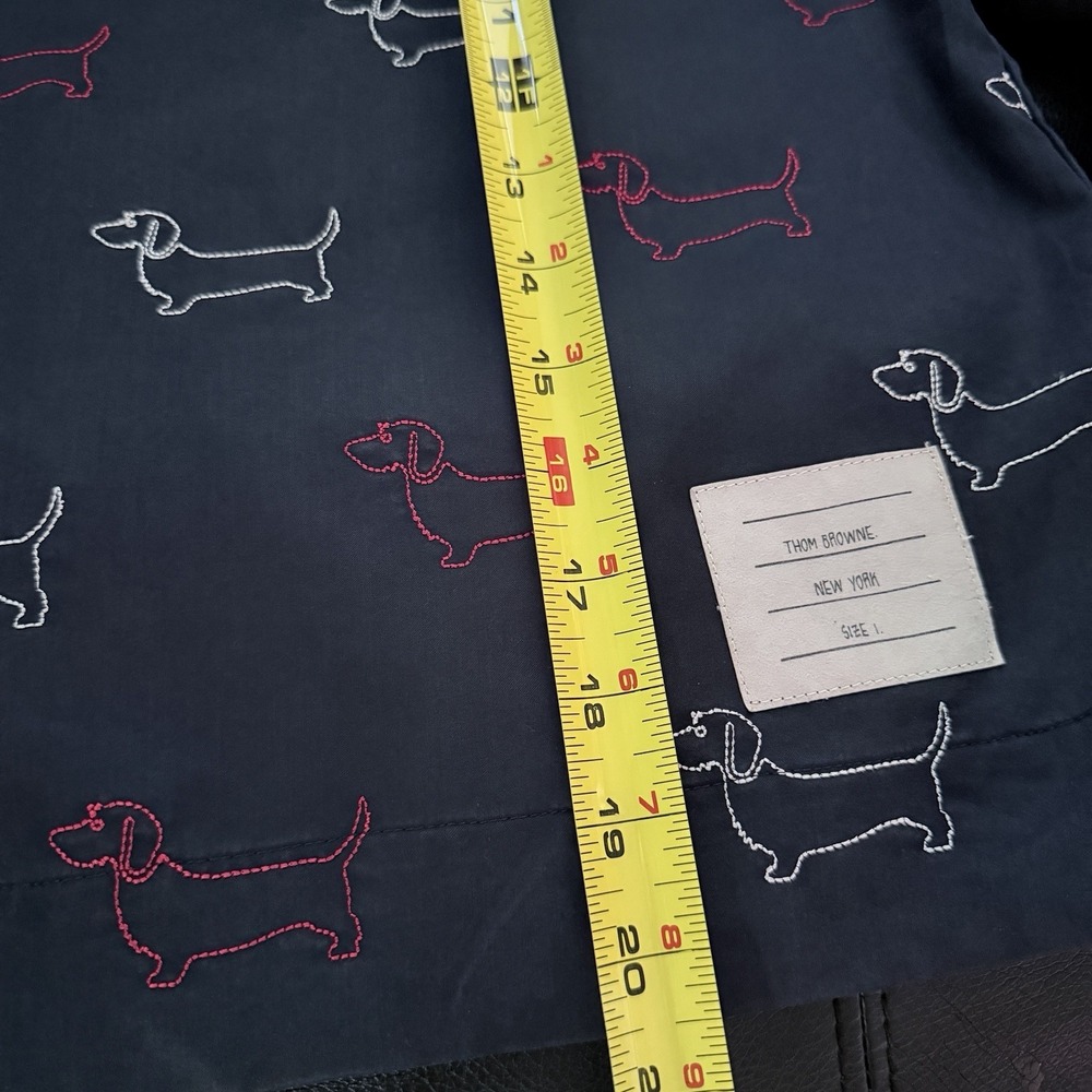 Thom Browne Hector Dachshund Embroidered Blouse Top Navy Made Japan Size 1 - Picture 11 of 12